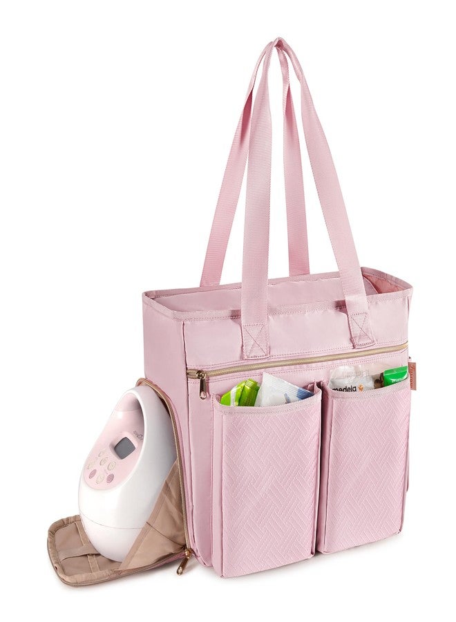 Fasrom Breast Pump Bag Compatible with Spectra S1 S2, Pumping Bag for Work, Portable Breast Pump Storage Travel Tote Bag, Pink - Image 1